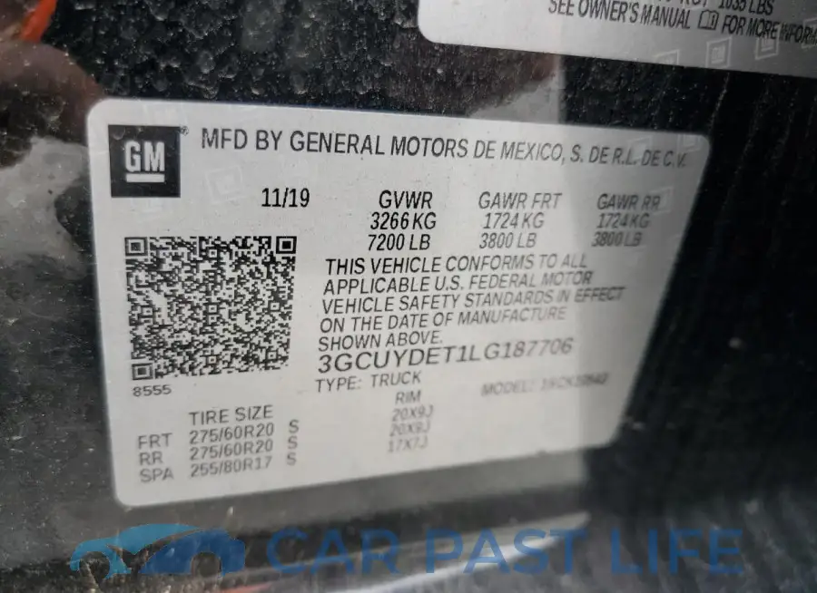 3GCUYDET1LG187706# 12