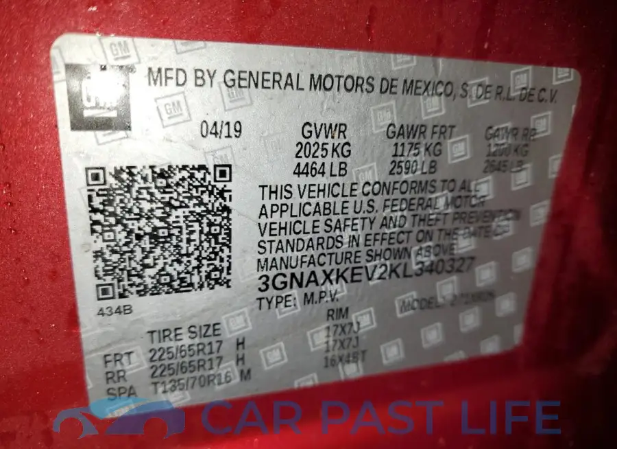 3GNAXKEV2KL340327# 13