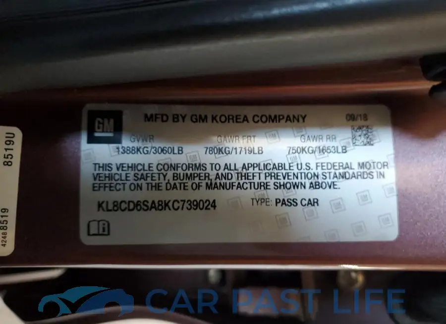 KL8CD6SA8KC739024# 12