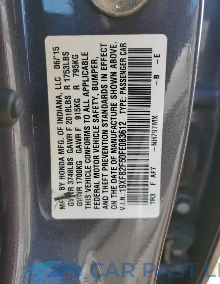 19XFB2F50FE083612# 12