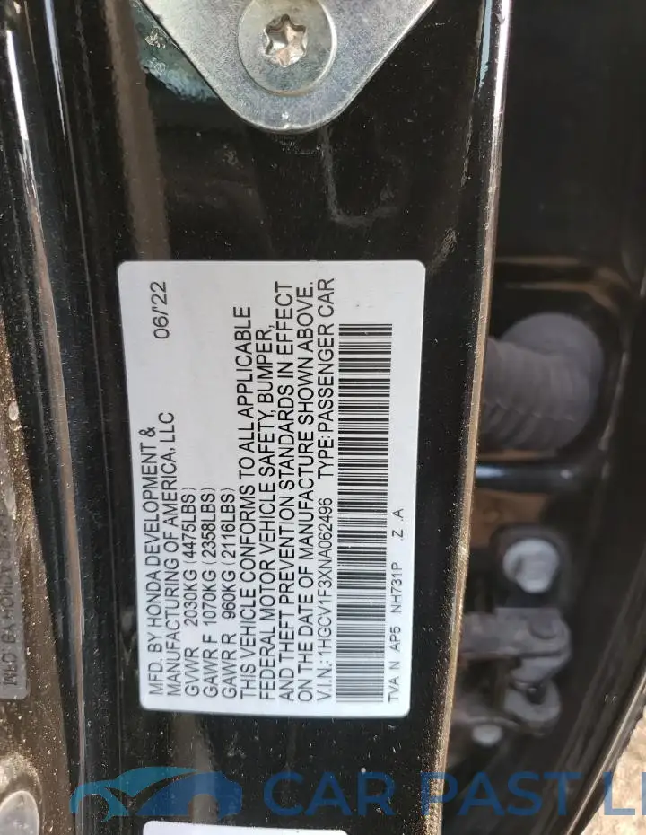 1HGCV1F3XNA062496# 13