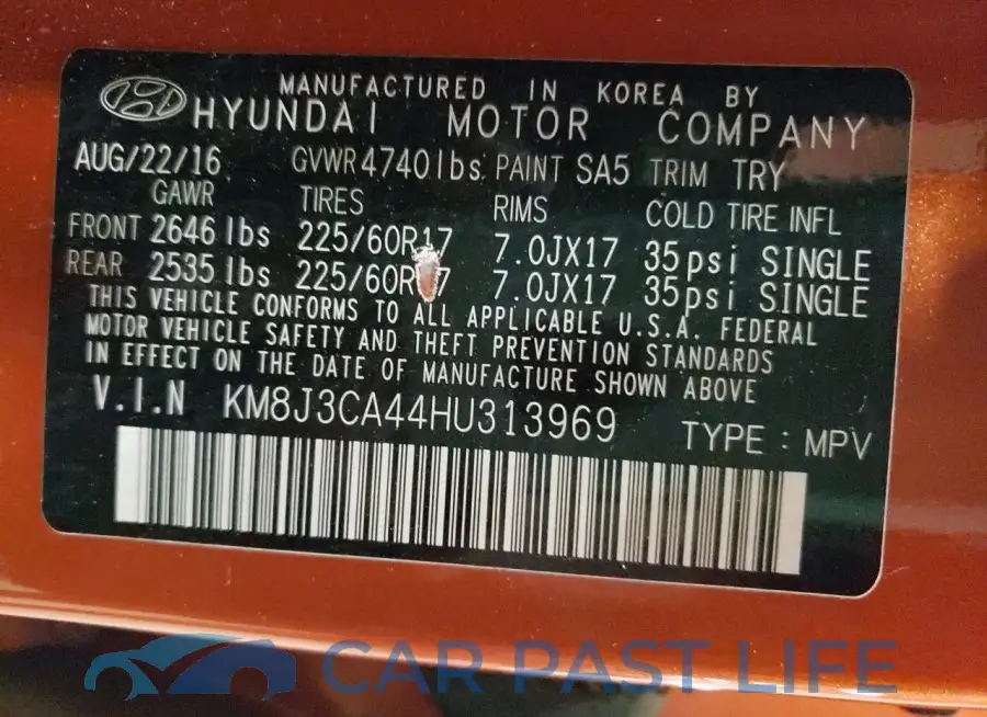 KM8J3CA44HU313969# 13