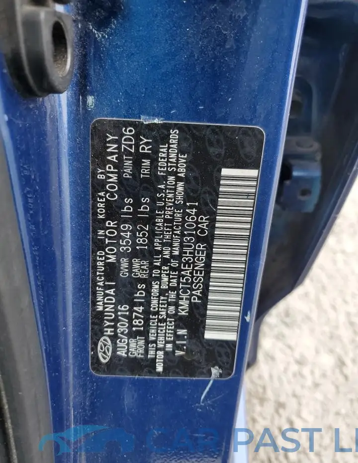 KMHCT5AE3HU310641# 12