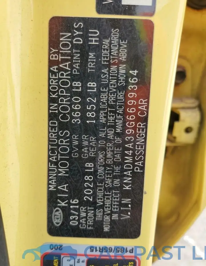KNADM4A39G6699364# 12