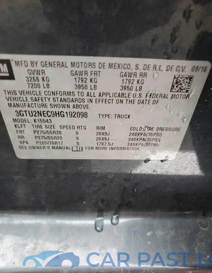 3GTU2NEC9HG192098# 12