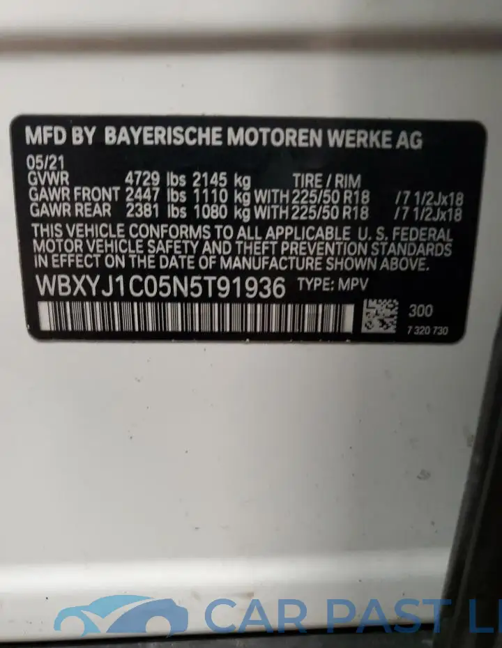 WBXYJ1C05N5T91936# 12