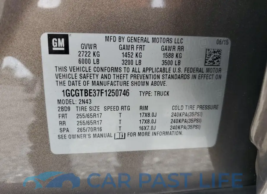 1GCGTBE37F1250746# 12