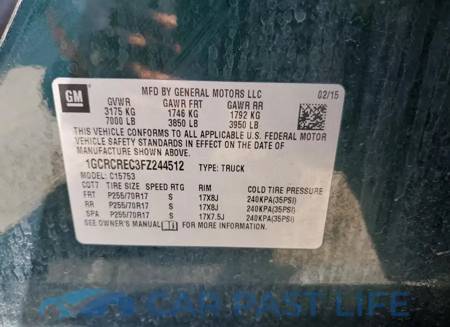 1GCRCREC3FZ244512# 12