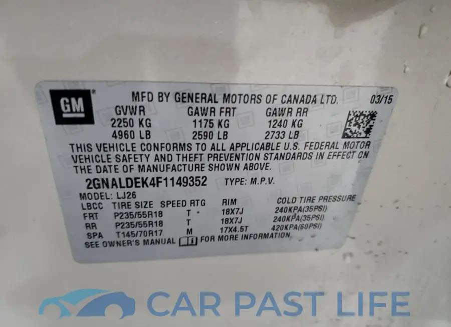 2GNALDEK4F1149352# 11