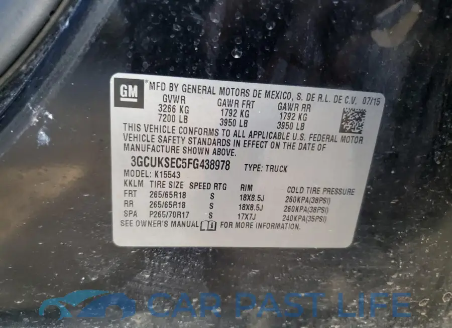 3GCUKSEC5FG438978# 12