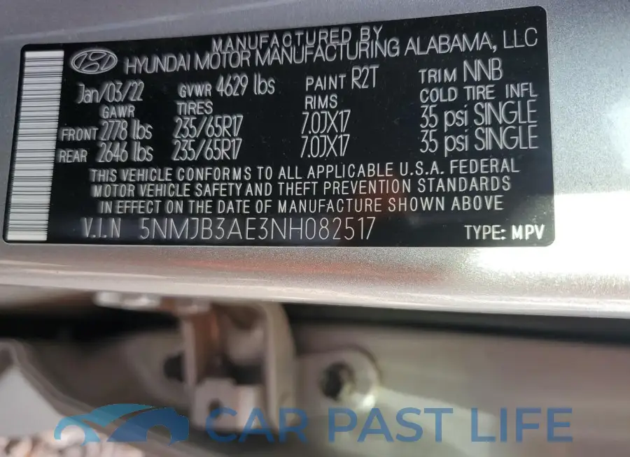 5NMJB3AE3NH082517# 13