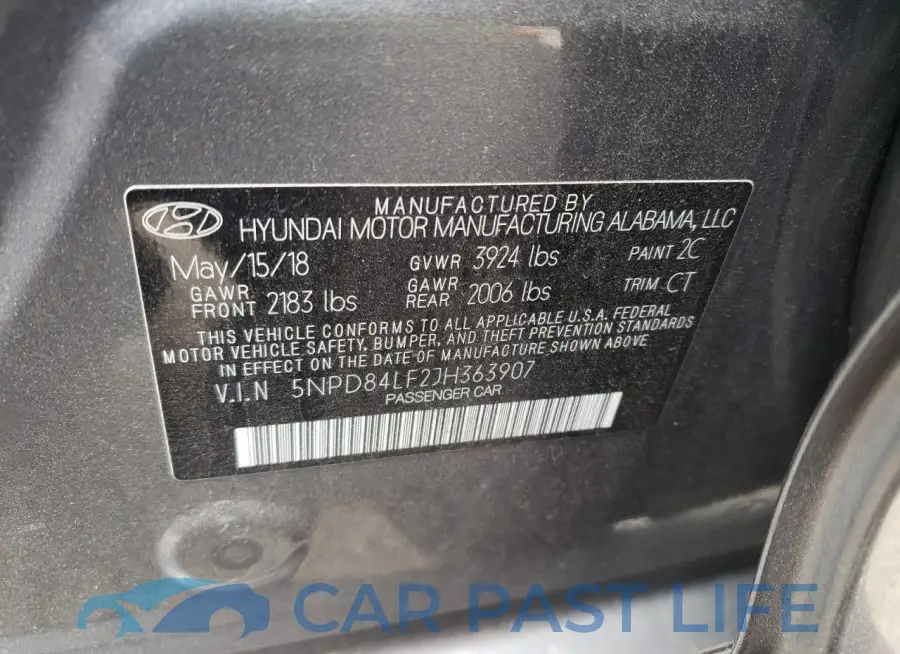 5NPD84LF2JH363907# 12