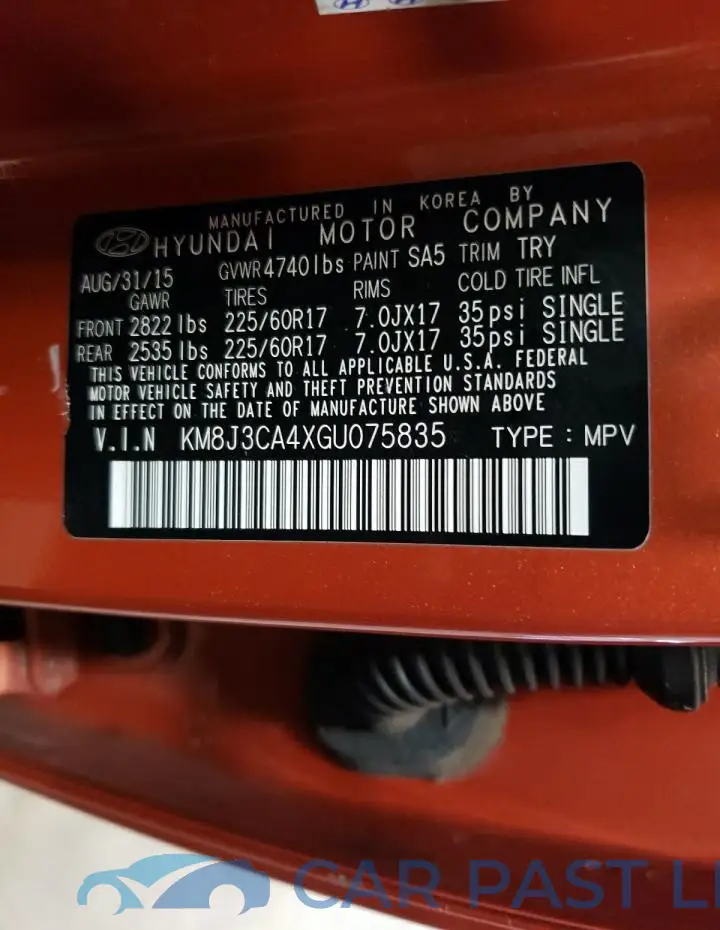 KM8J3CA4XGU075835# 14