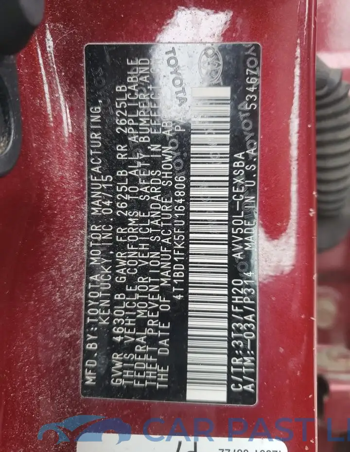 4T1BD1FK5FU164806# 12