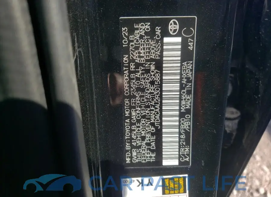 JTDACAAU2R3015887# 12
