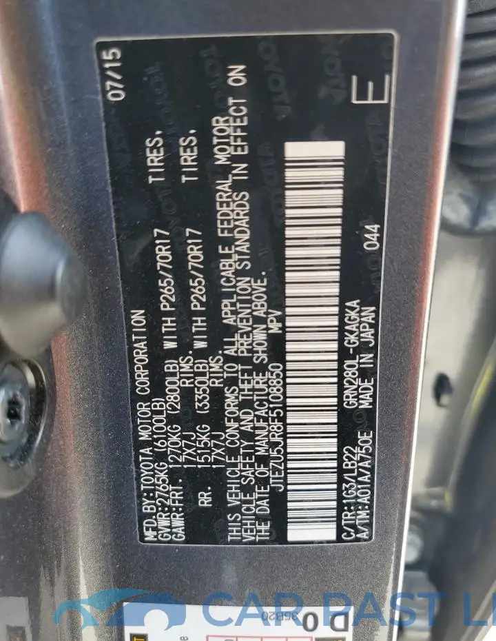 JTEZU5JR8F5108850# 13