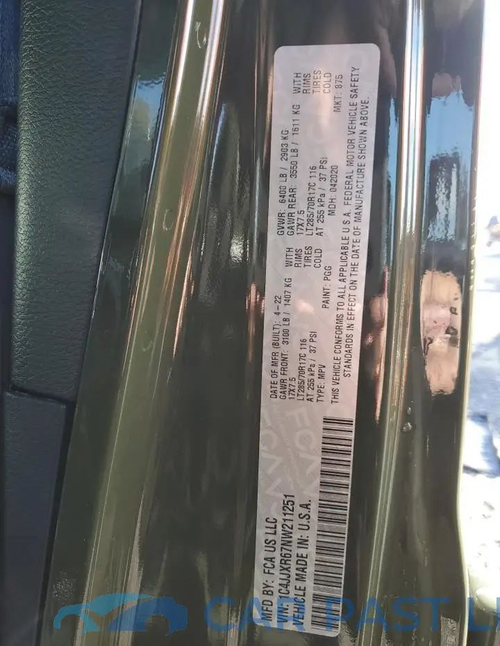 1C4JJXR67NW211251# 12