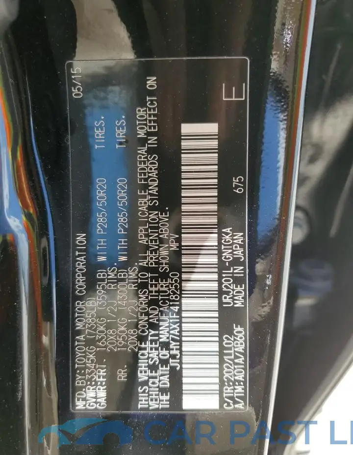 JTJHY7AX1F4182550# 13