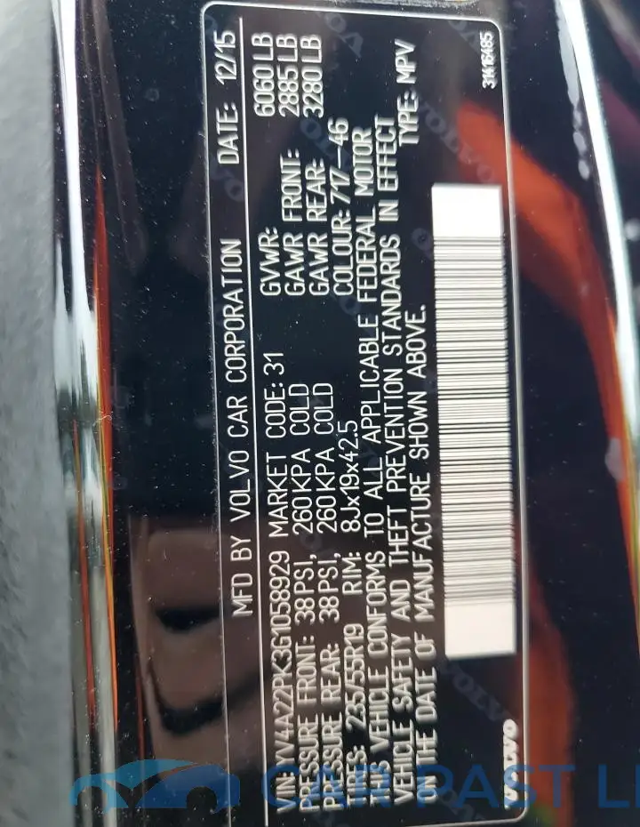 YV4A22PK3G1058929# 13