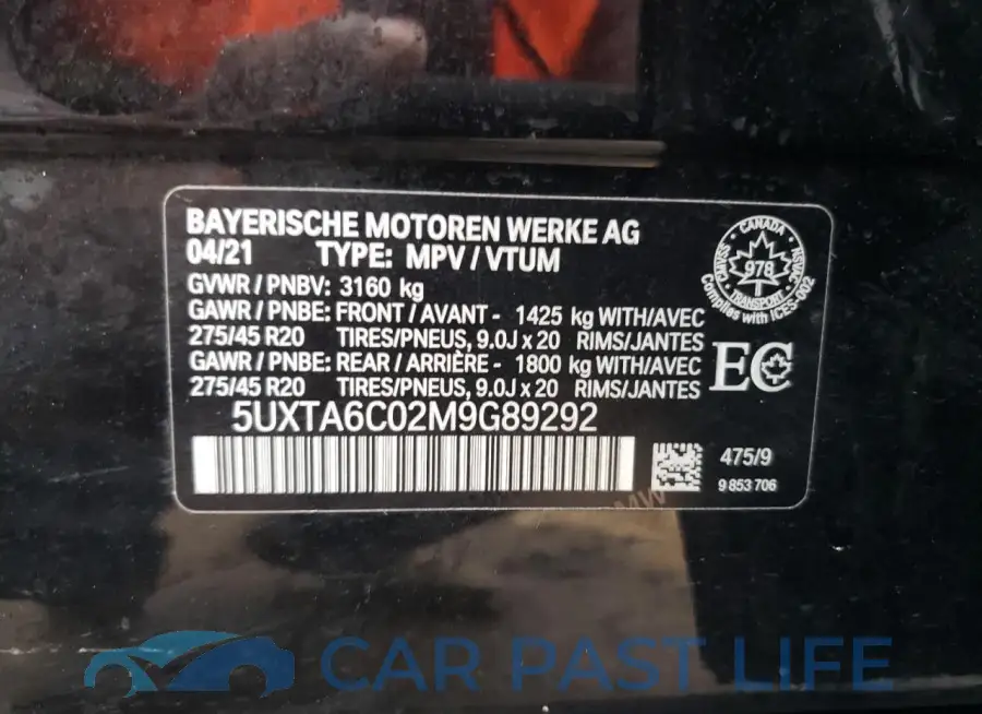 5UXTA6C02M9G89292# 14