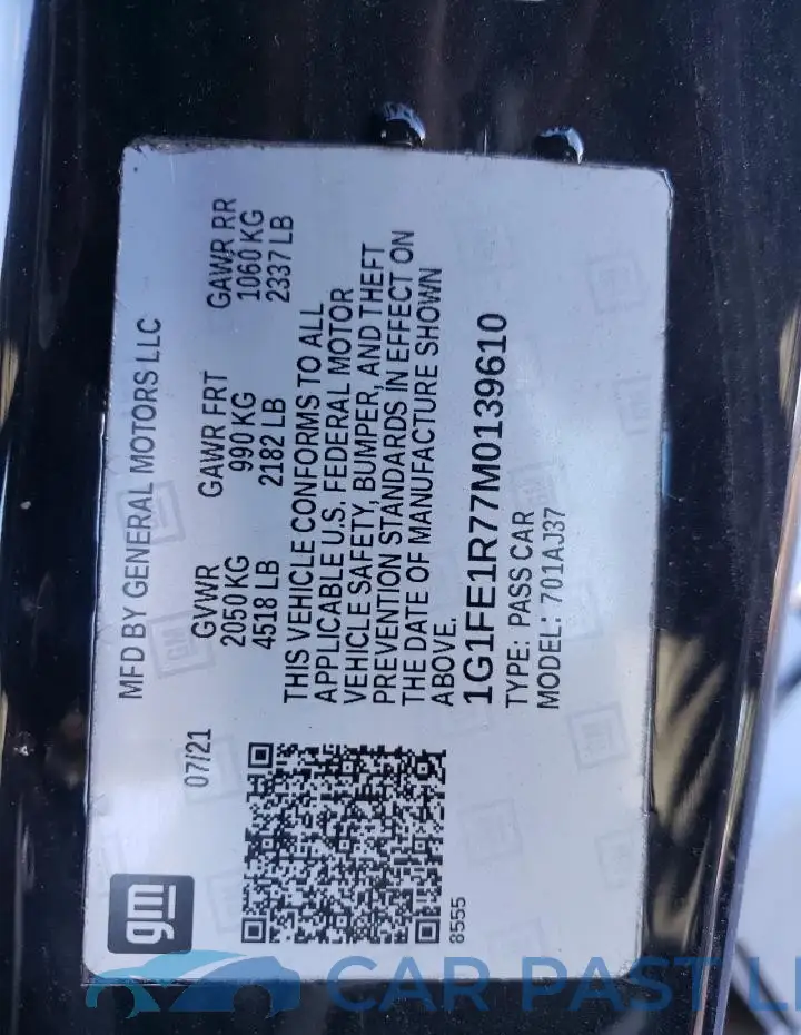 1G1FE1R77M0139610# 12
