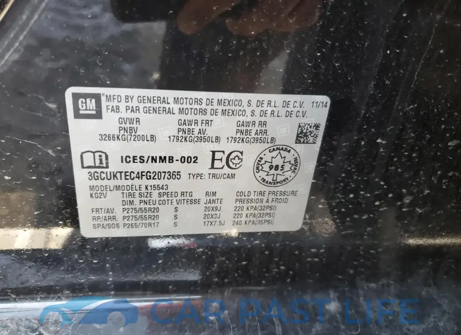 3GCUKTEC4FG207365# 12