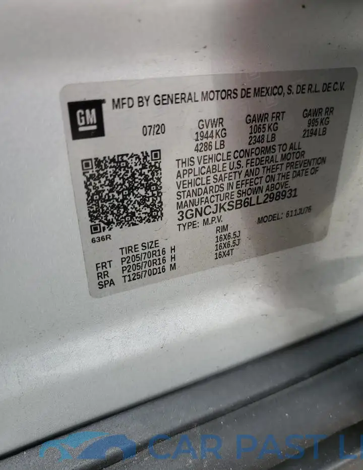 3GNCJKSB6LL298931# 13