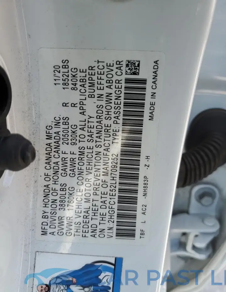 2HGFC1E52LH709252# 12