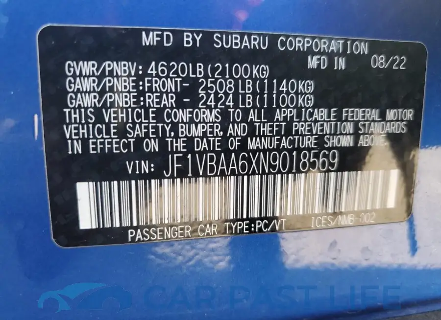 JF1VBAA6XN9018569# 12
