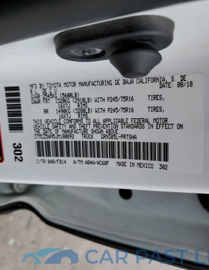 3TMCZ5AN5JM180892# 12