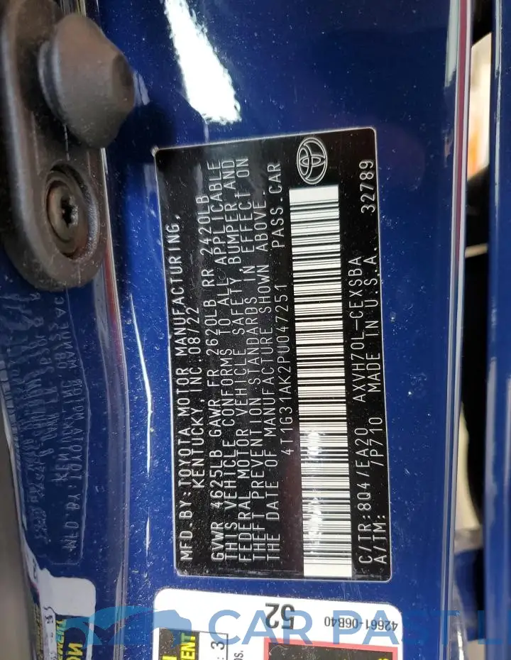 4T1G31AK2PU047251# 13