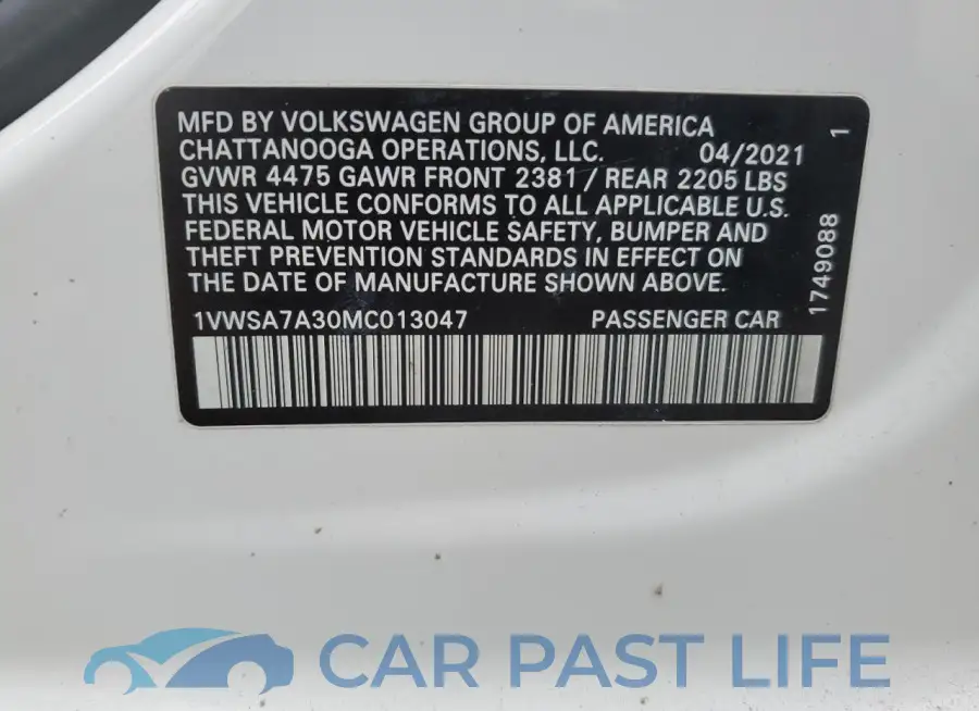 1VWSA7A30MC013047# 12