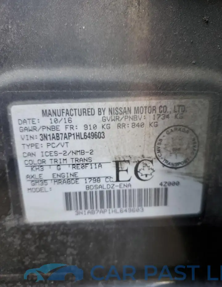 3N1AB7AP1HL649603# 12