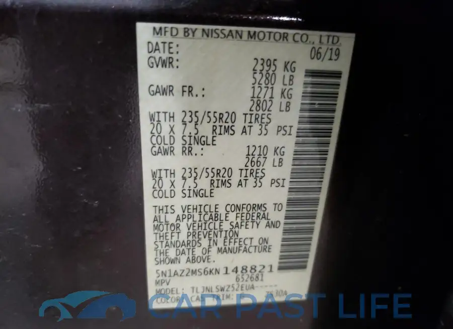 5N1AZ2MS6KN148821# 13