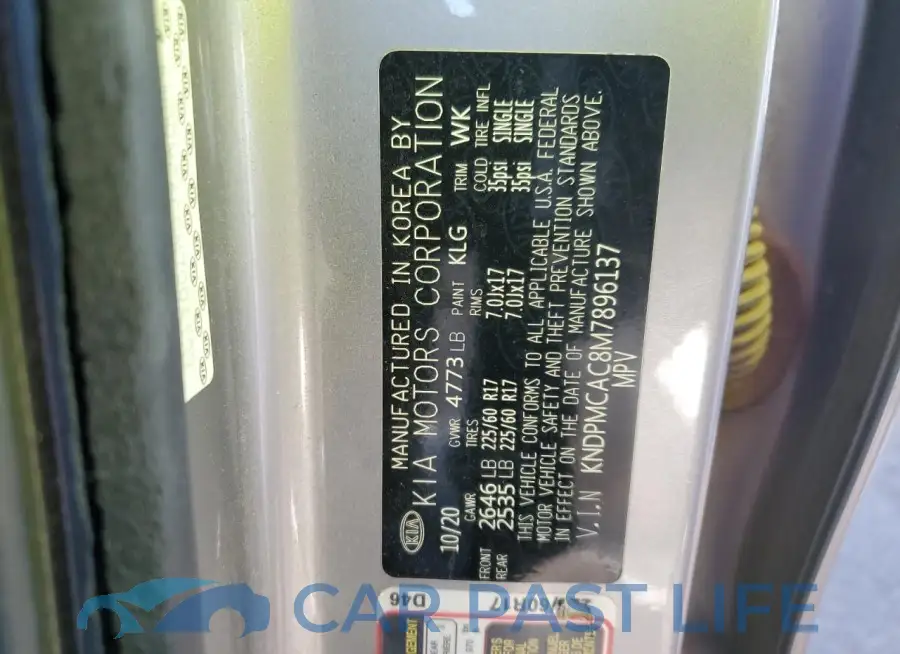 KNDPMCAC8M7896137# 12