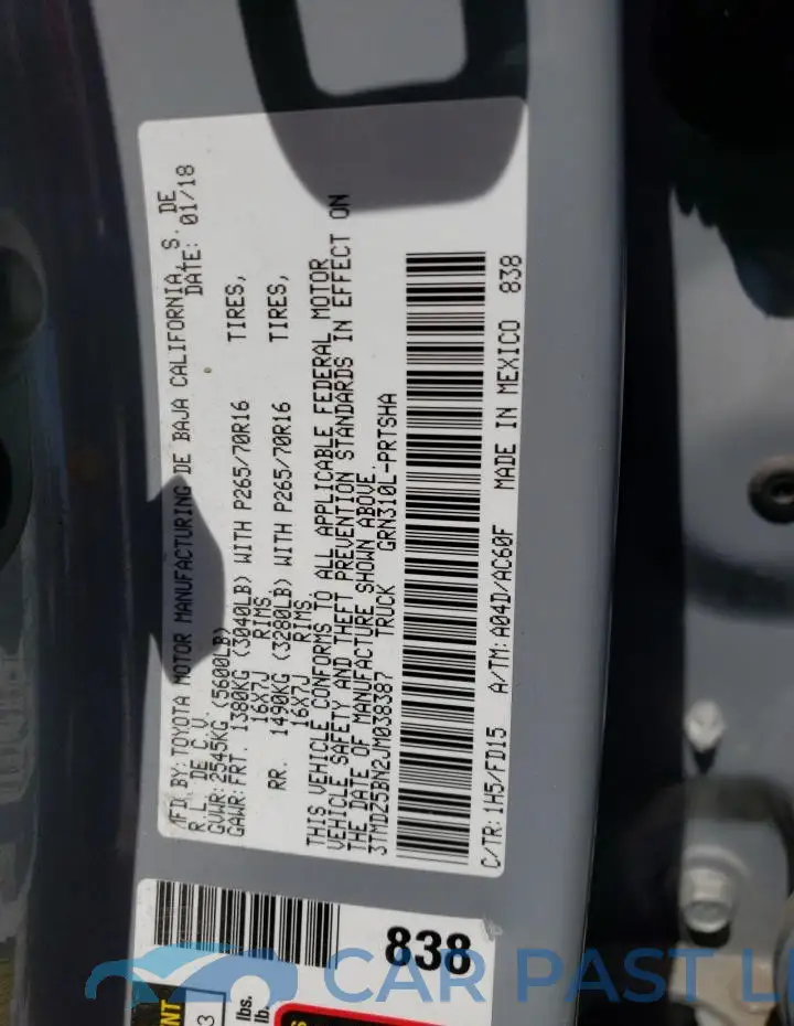 3TMDZ5BN2JM038387# 12