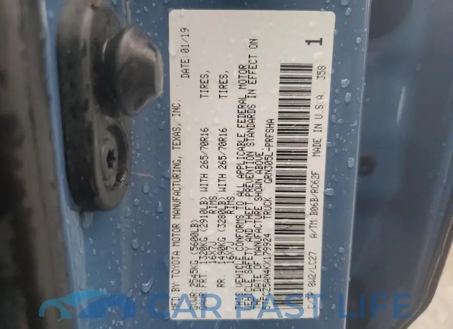 5TFCZ5AN4KX179924# 12