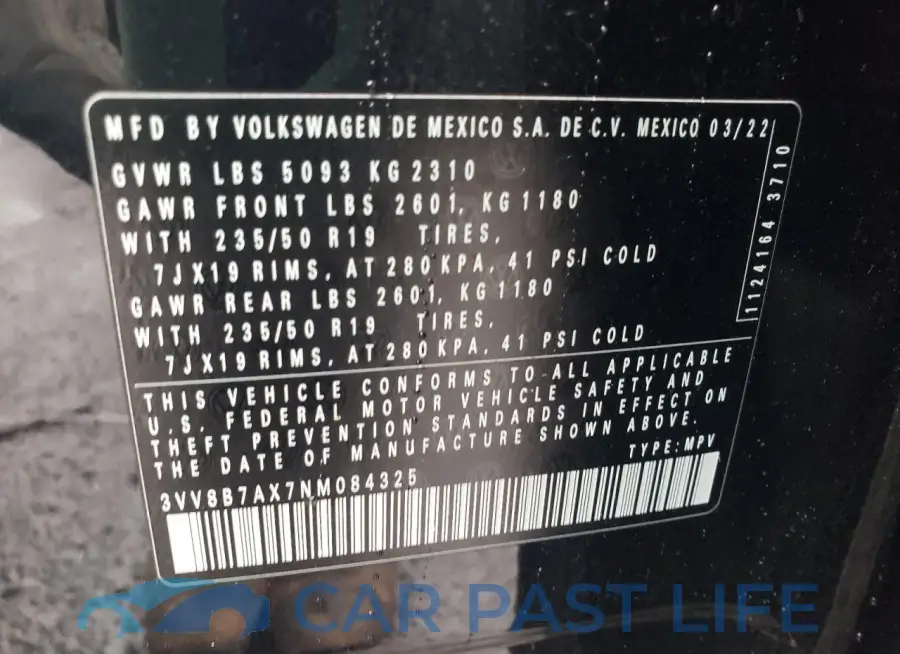 3VV8B7AX7NM084325# 13