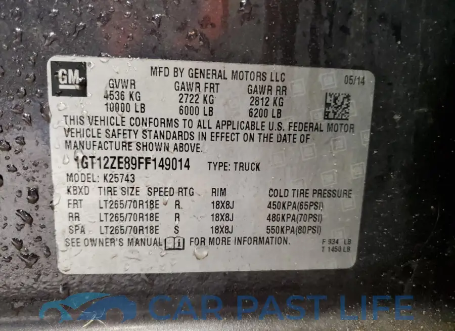 1GT12ZE89FF149014# 12