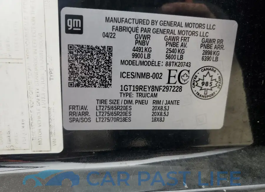 1GT19REY8NF297228# 12