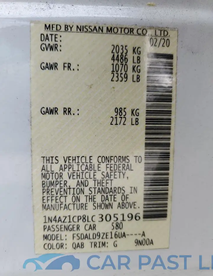 1N4AZ1CP8LC305196# 12