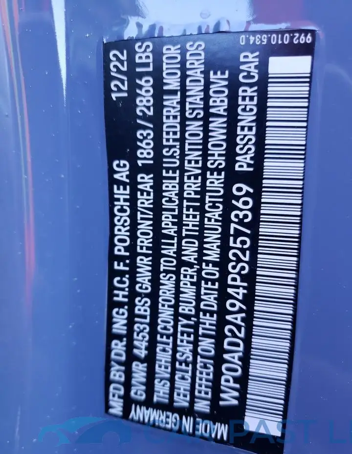 WP0AD2A94PS257369# 13