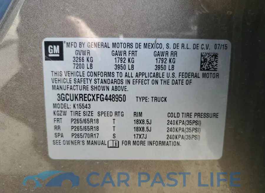 3GCUKRECXFG448950# 13