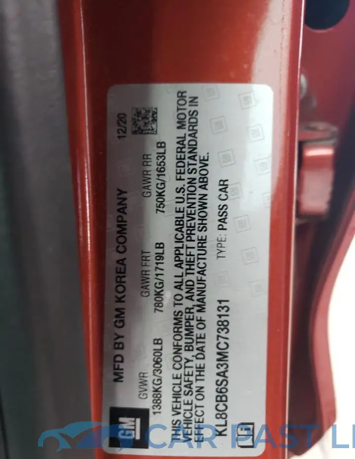 KL8CB6SA3MC738131# 13