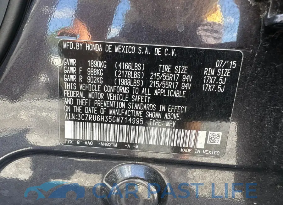 3CZRU6H35GM714995# 10