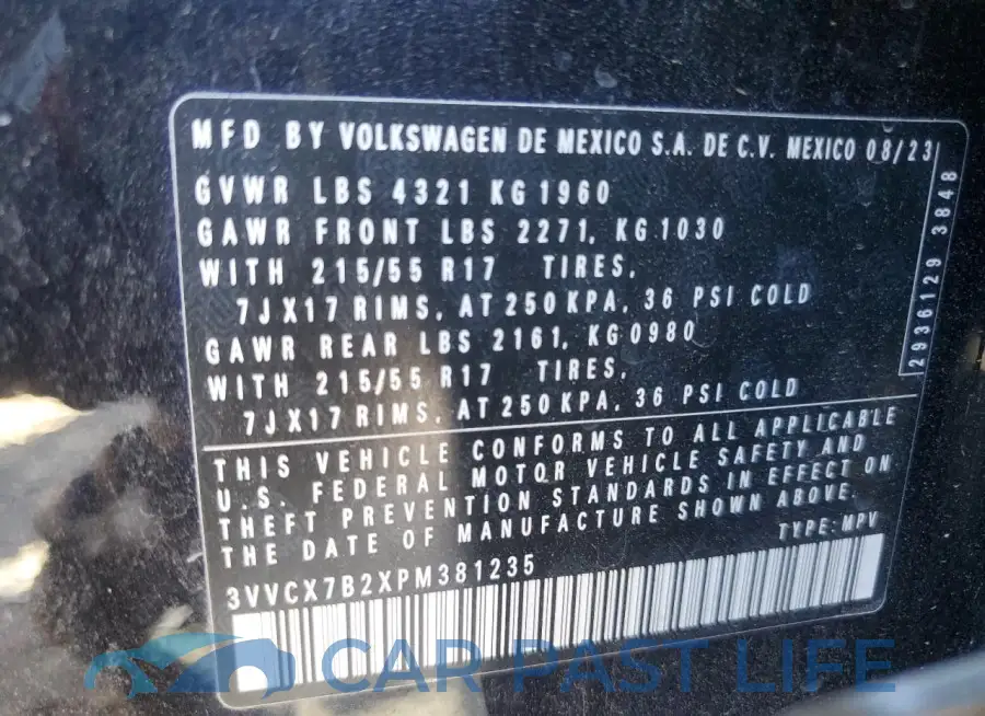 3VVCX7B2XPM381235# 13