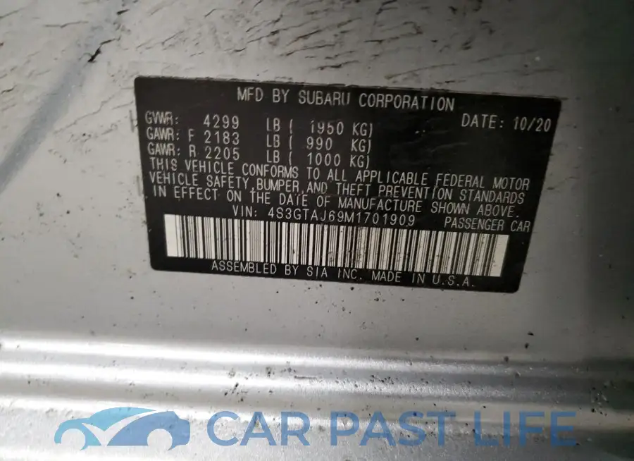 4S3GTAJ69M1701909# 12