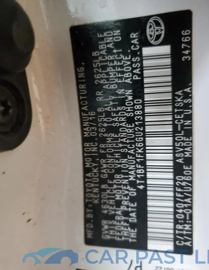 4T1BF1FK6GU213880# 12