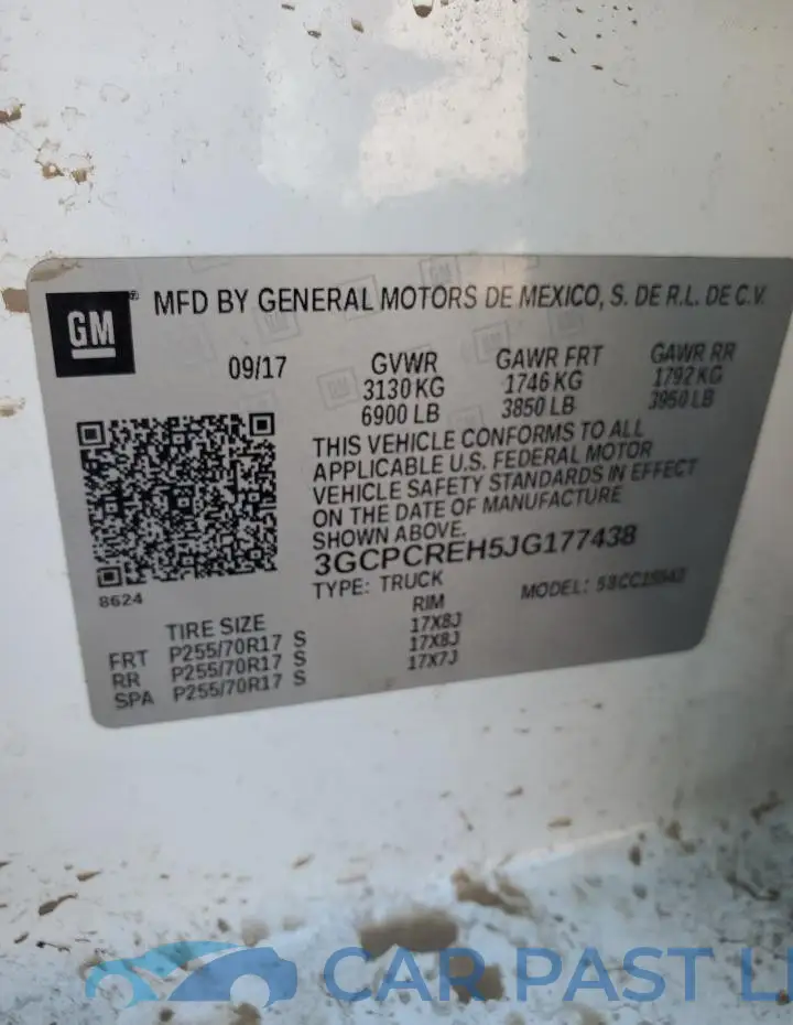 3GCPCREH5JG177438# 12