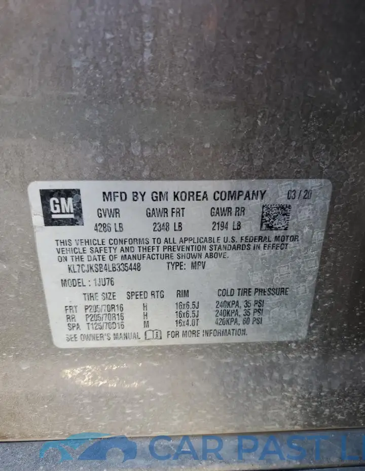 KL7CJKSB4LB335448# 13